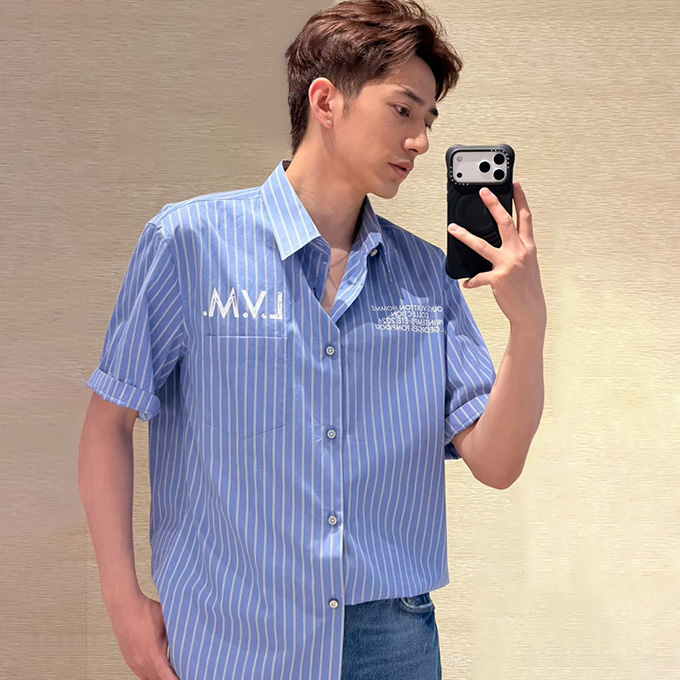 lv louis vuitton lvm striped short sleeve shirt